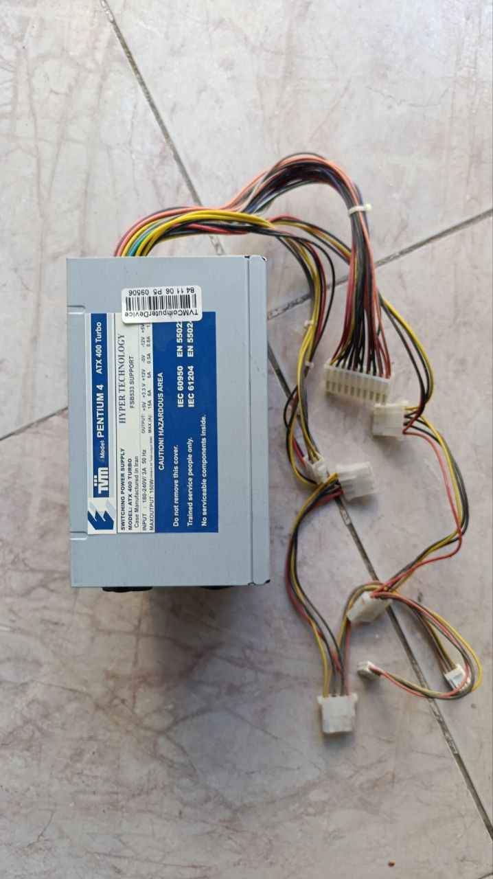 پاور 20 پین TVM مدل ATX-400-استوک( حداکثر توان 170 وات}